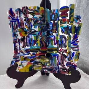 Artist Piece fused and formed glass bowl